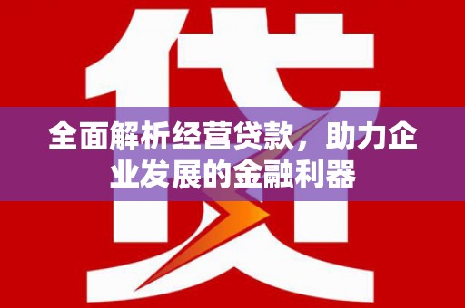 前镇全面解析经营贷款，助力企业发展的金融利器