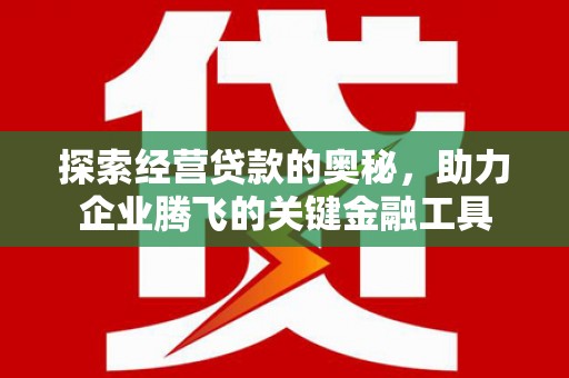 前镇探索经营贷款的奥秘，助力企业腾飞的关键金融工具