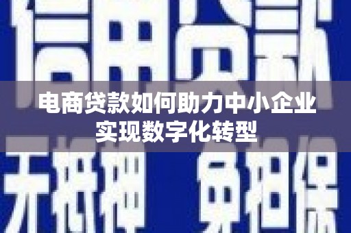 前镇电商贷款如何助力中小企业实现数字化转型