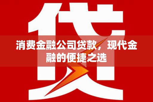 前镇消费金融公司贷款，现代金融的便捷之选