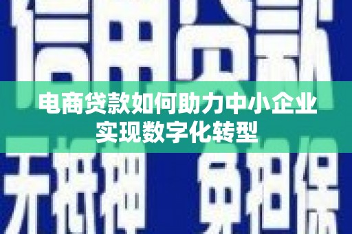 前镇电商贷款如何助力中小企业实现数字化转型