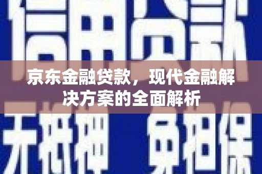 前镇京东金融贷款，现代金融解决方案的全面解析