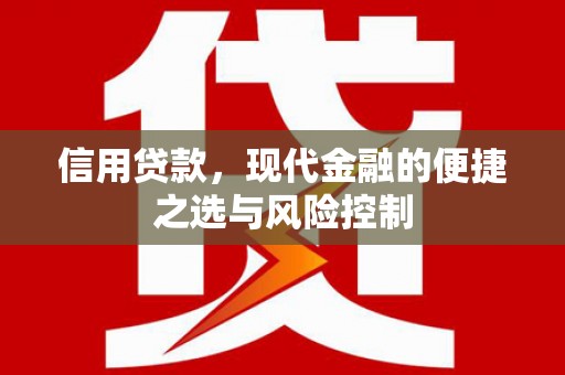 前镇信用贷款，现代金融的便捷之选与风险控制