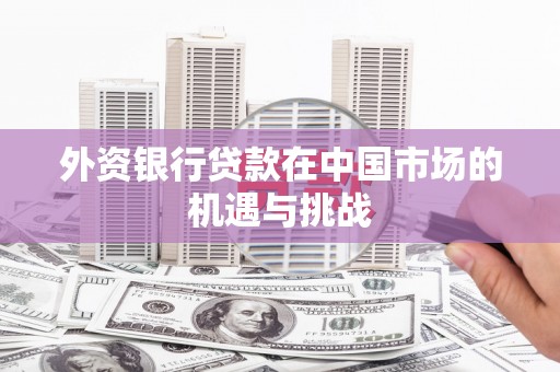 前镇外资银行贷款在中国市场的机遇与挑战