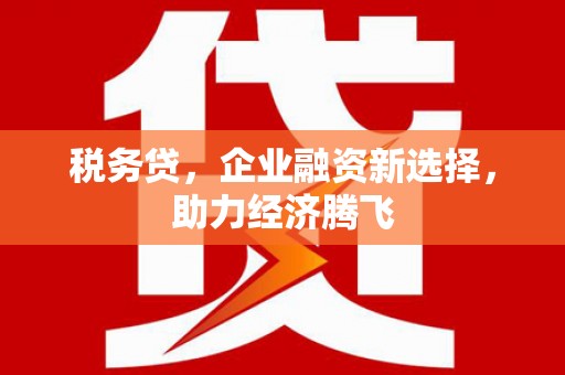 前镇税务贷，企业融资新选择，助力经济腾飞