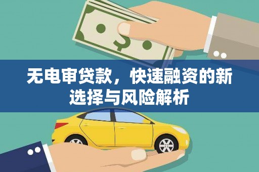 前镇无电审贷款，快速融资的新选择与风险解析