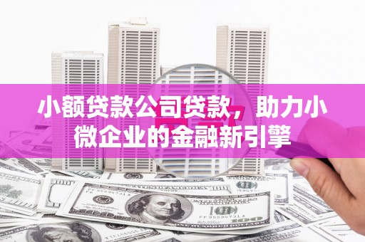 前镇小额贷款公司贷款，助力小微企业的金融新引擎