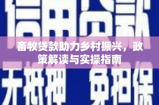 前镇畜牧贷款助力乡村振兴，政策解读与实操指南