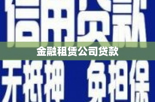 前镇金融租赁公司贷款