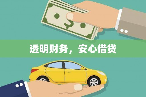 前镇透明财务，安心借贷
