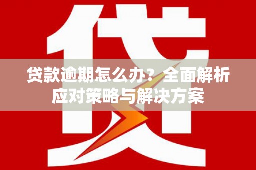 前镇贷款逾期怎么办？全面解析应对策略与解决方案